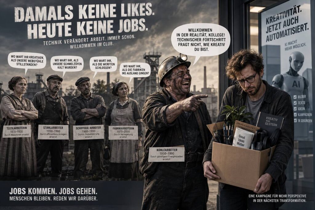 Willkommen im Club – Kreative, KI und die späte Panik der Ersetzten