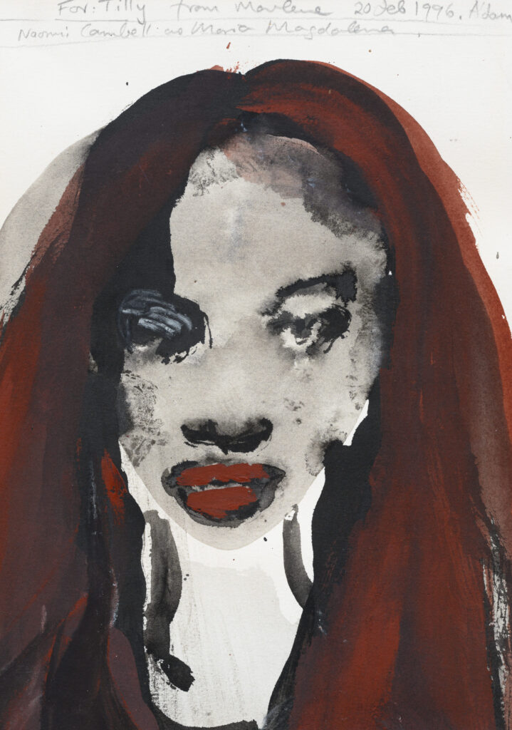 Marlene Dumas, Naomi Cambell as Maria Magdalena, 1996